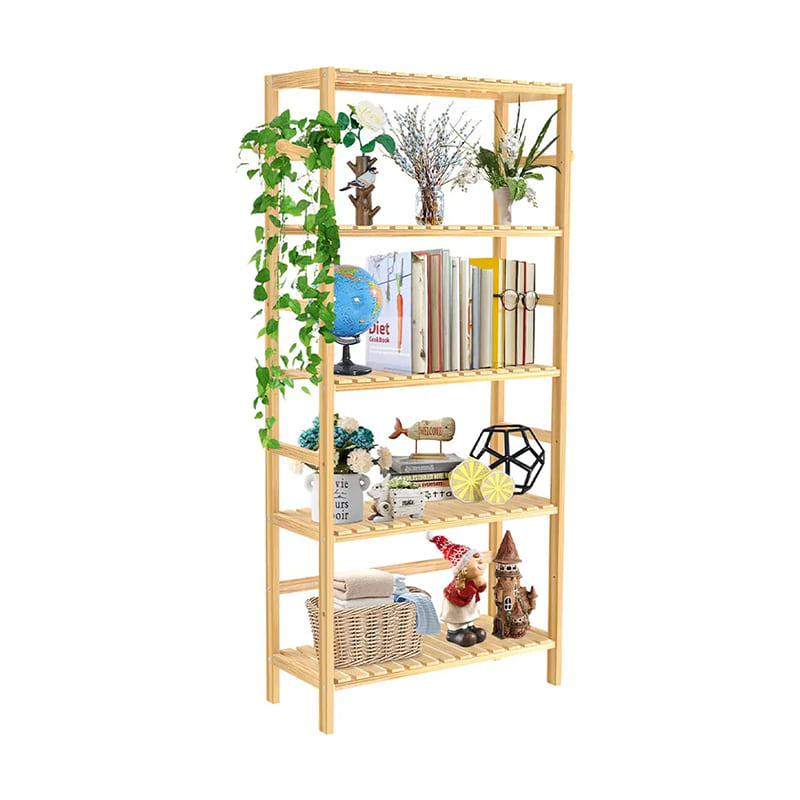 Estante de estante ajustável de 5 andares alta a água de banheiro rack rack de bambu estante de bambu